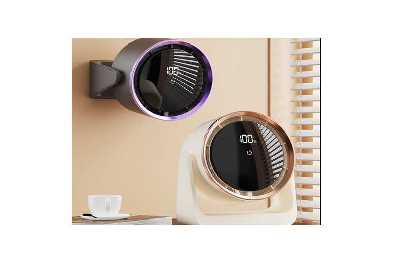 Rechargeable Bladeless Air Circulator Fan – Wall Mounted & Desktop, 5 Speeds, Remote, LED Display | Wowcher Rechargeable Bladeless Air Circulator Fan – Wall Mounted & Desktop, 5 Speeds, Remote, LED Display | Wowcher