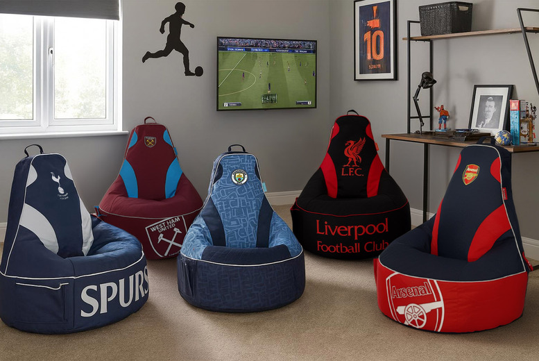 XL Ergonomic Football Club Gaming Beanbag Chair - Water-Resistant, Supportive, 5 Premier League Teams | Wowcher