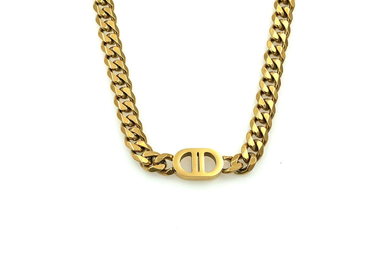Dior- Titanium Steel Cuban Chain Jewellery Set! | Wowcher