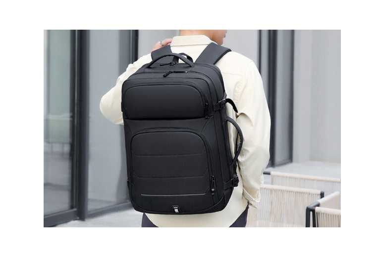 Black Large Men Business Luggage Backpack Laptop Bag | Wowcher
