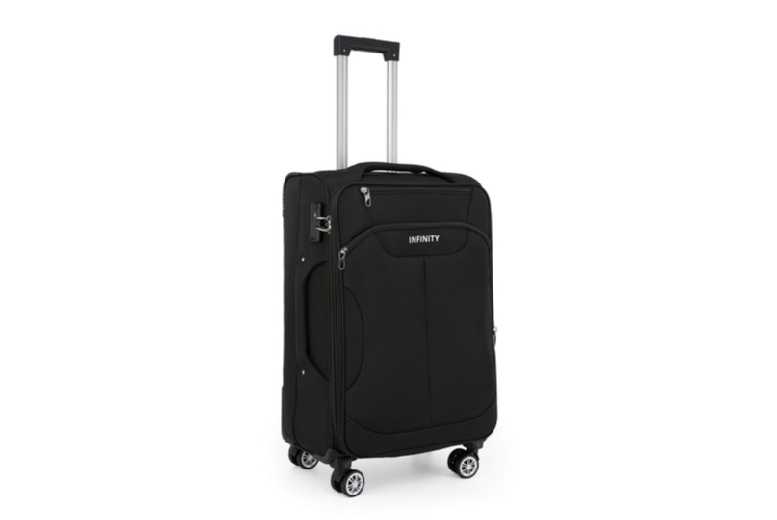 8-Wheel Lightweight Soft-Shell TSA Luggage Set – 3 Piece, Nylon, 360° Spinner | Wowcher