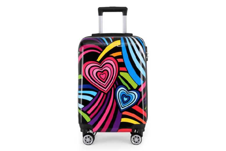 Printed Polycarbonate Hard Shell 4-Wheel Expandable Luggage Set | Wowcher Printed Polycarbonate Hard Shell 4-Wheel Expandable Luggage Set | Wowcher