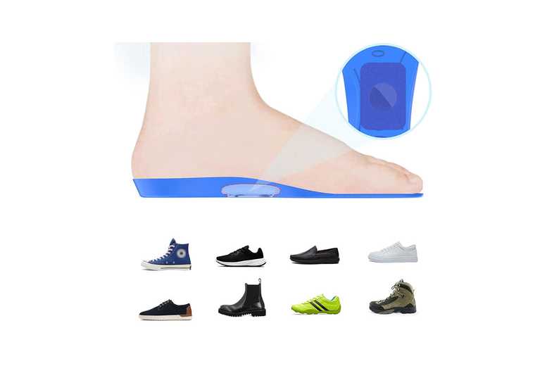 Unisex Black PU Comfort Insoles with Hidden Airtag Slot – Unisex, Everyday Trim-to-Fit Shoe Inserts | Wowcher