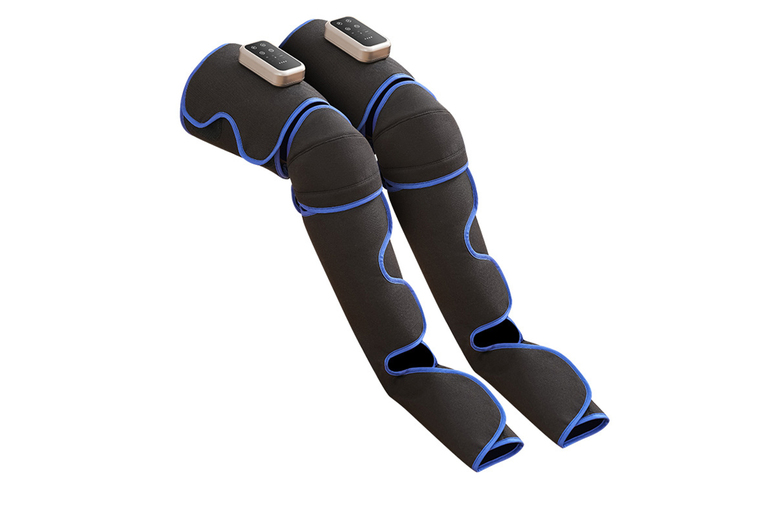 Wireless Air Compression Leg Massager with Heat – Ergonomic Leg & Knee Support, Adjustable, Linen Comfort, Cordless Design | Wowcher