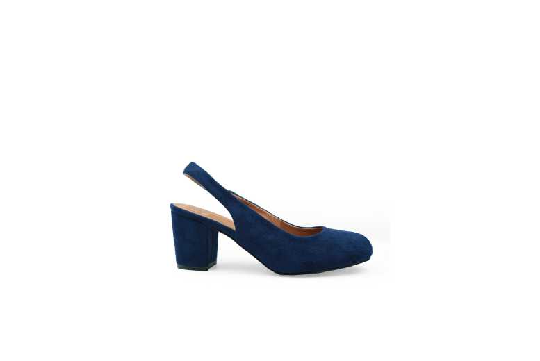 Navy Women’s Wide Fit Block Heel Slingback Formal Pumps – Cushioned, Durable, Versatile | Wowcher
