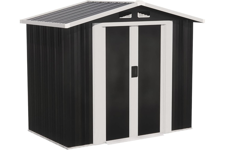 6 x 4ft Metal Storage Shed with Lockable Double Doors – Weatherproof, Ventilated, Large Capacity | Wowcher 6 x 4ft Metal Storage Shed with Lockable Double Doors – Weatherproof, Ventilated, Large Capacity | Wowcher