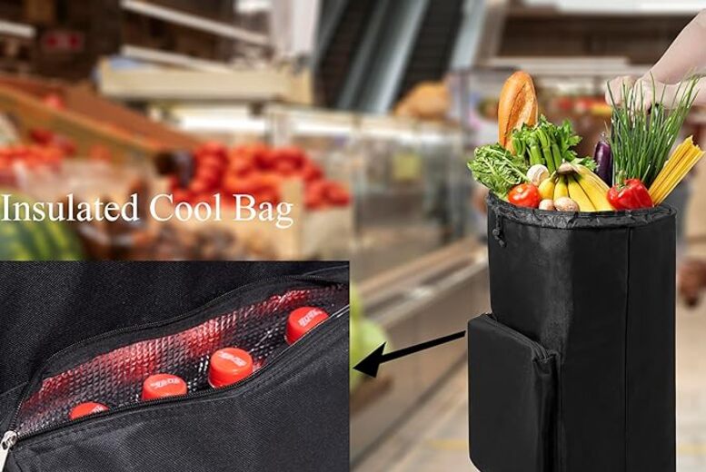 59L Lightweight Folding Shopping Trolley – 2 Wheels | Wowcher