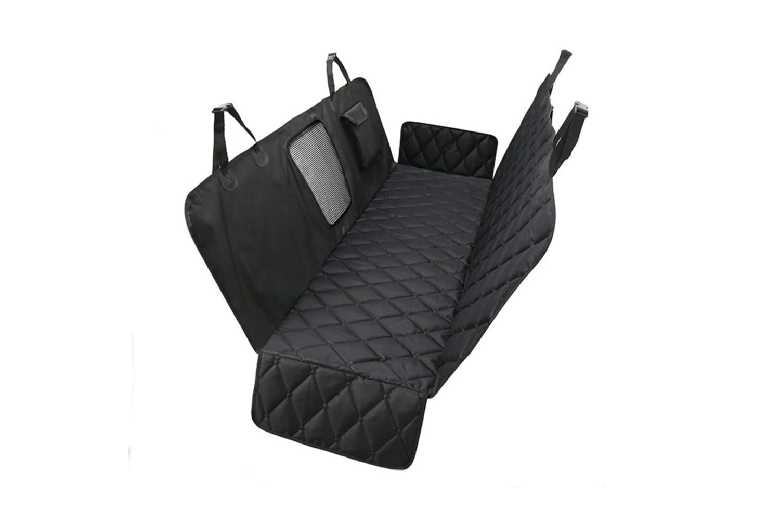Heavy-Duty Car Back Seat Protector with Mesh Window for Large Dogs | Wowcher