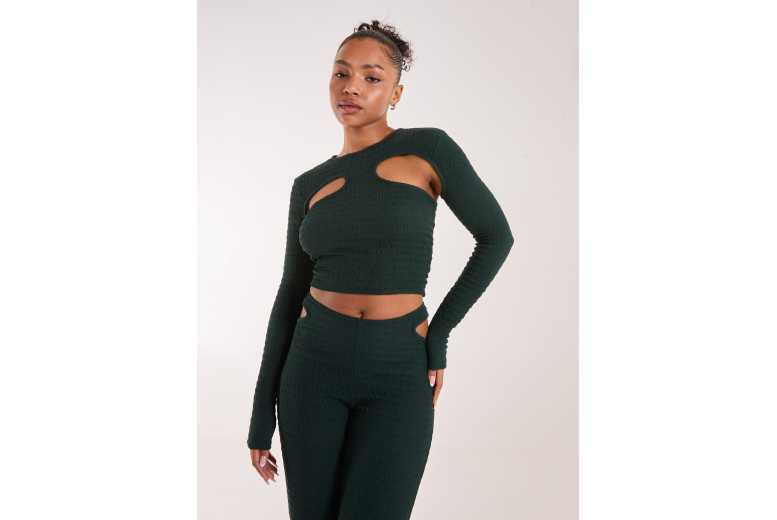 Unisex Popcorn Scoop Racer Long Sleeve Top Bottle Green L | Wowcher