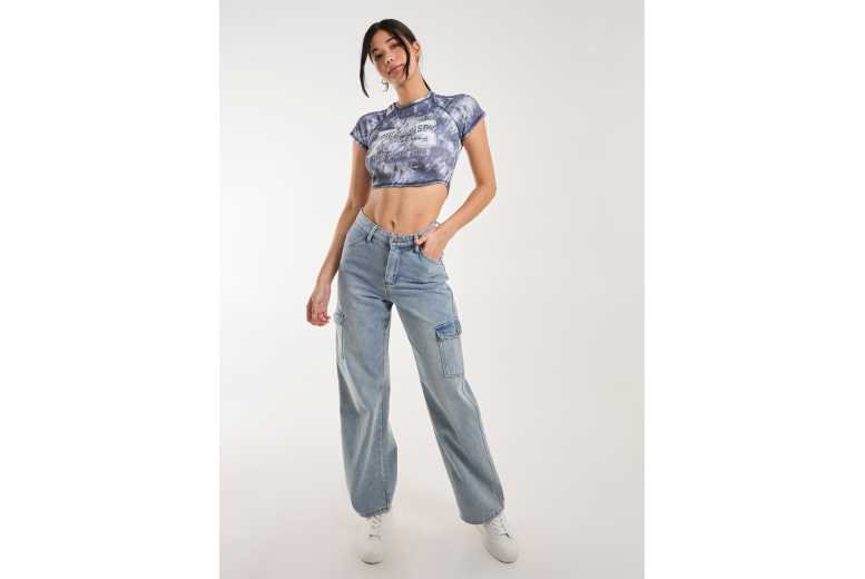 Unisex Navy Pink Vanilla Tie Dye Graphic Ribbed T-shirt | Wowcher