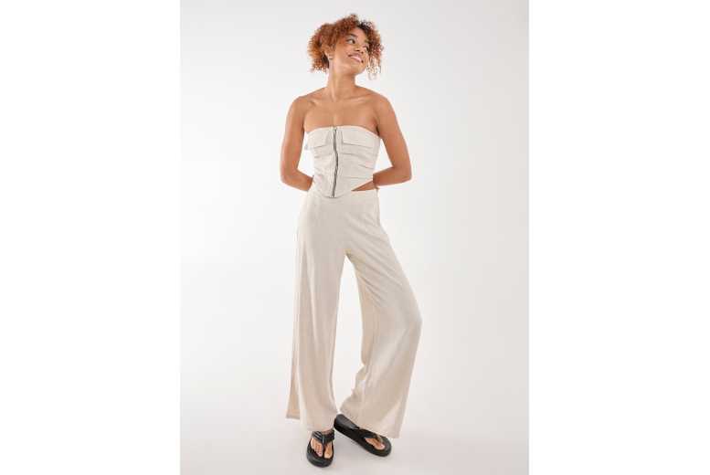 Unisex Black Pink Vanilla Linen Cargo Corset Top | Wowcher Unisex Black Pink Vanilla Linen Cargo Corset Top | Wowcher