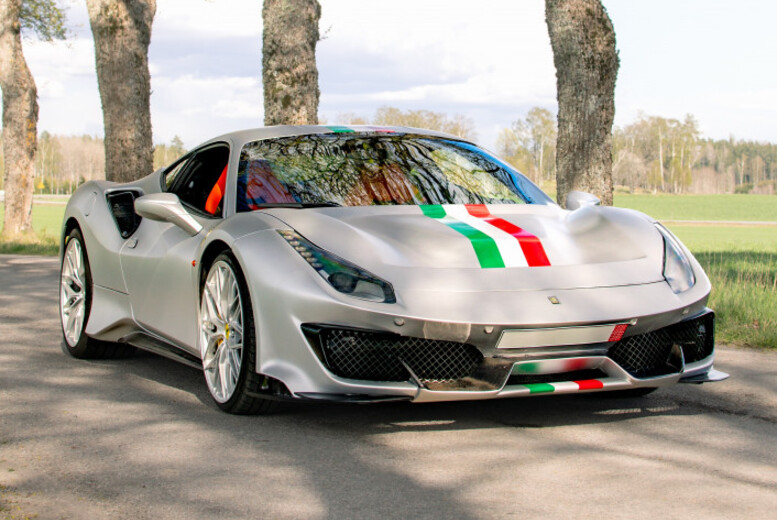 Supercar Driving Experience – Ferrari 488 Pista for Two (Adult or Junior) – 30+ UK Locations, 3 Miles Each, Upgrades Available | Wowcher