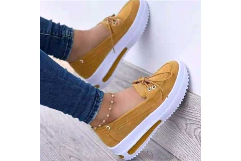 Non-Slip, Solid - colored and Low - top Women's Shoes - 9 Sizes & 4 Colors Yellow UK6 | Wowcher