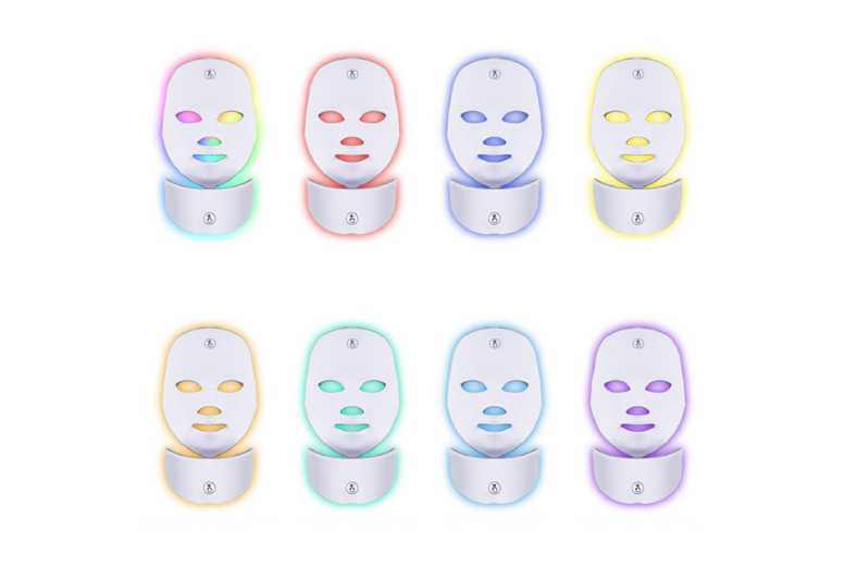 7-Colour LED Facial & Neck Mask Kit – Portable Beauty Tech for Professional Skincare | Wowcher