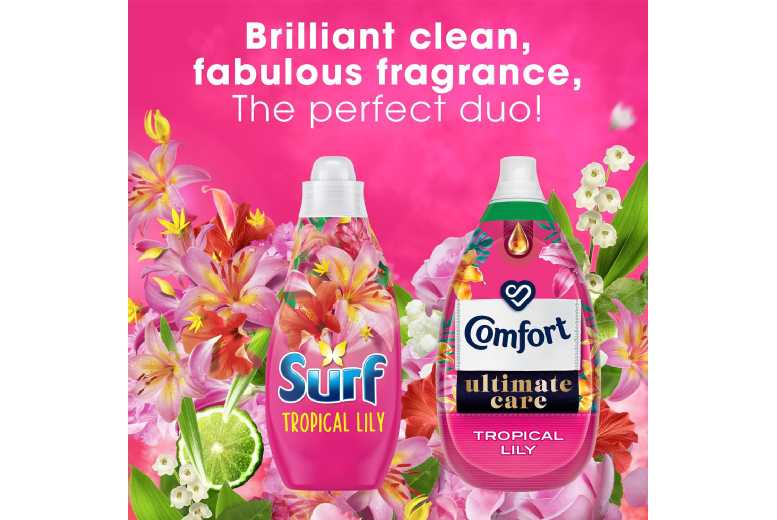 Surf Tropical Lily Laundry Liquid Detergent – Powerful Stain Removal, 1.94L, Fresh Scent, 72 Washes | Wowcher