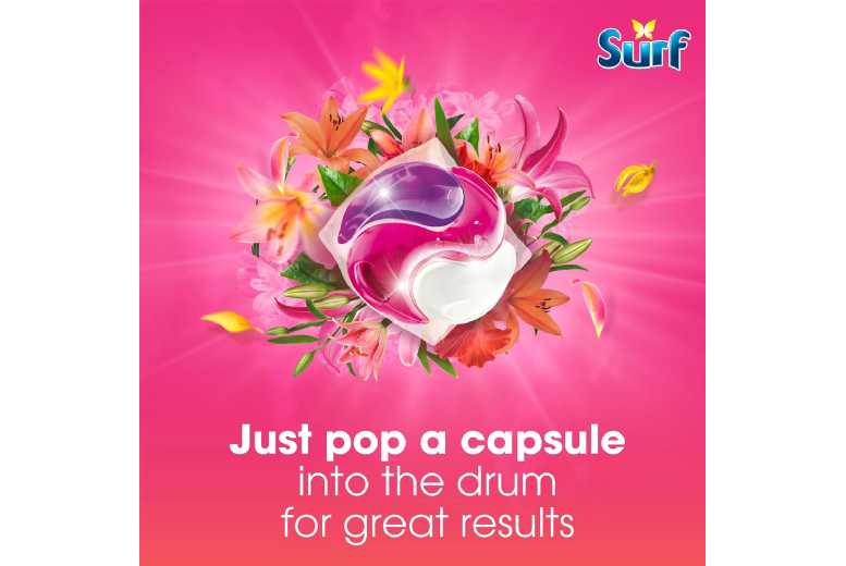 Surf 3-in-1 Tropical Lily Laundry Capsules – Deep Clean, Long-Lasting Fragrance, XL Pack (108 Washes) | Wowcher