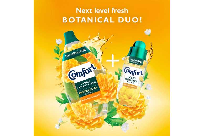 Comfort Botanical Summer Bouquet Fabric Conditioner – Large 960ml, Long-Lasting Freshness, Sensitive Skin Safe | Wowcher