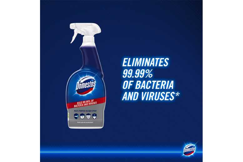 Domestos Antibacterial Multi-Surface Bleach Spray Cleaner – Fast-Acting, 700ml, 6 Pack | Wowcher