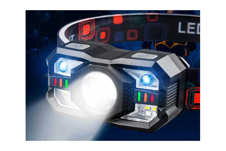 Rechargeable LED Motion Sensor Head Torch - Compact, Adjustable, Water Resistant | Wowcher