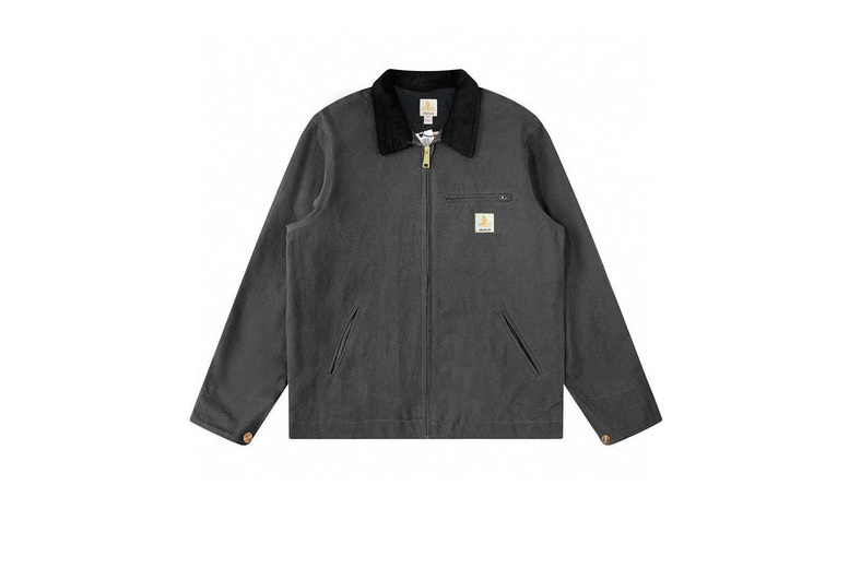 dark grey/2XL-UK14: 1940s- Canvas Workwear Jacket for Men with Adjustable Fit | Wowcher