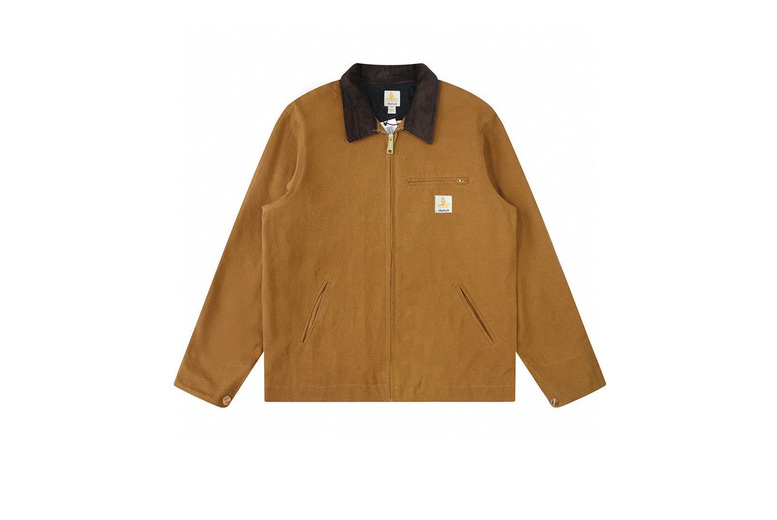 yellow/2XL-UK14: 1940s- Canvas Workwear Jacket for Men with Adjustable Fit | Wowcher