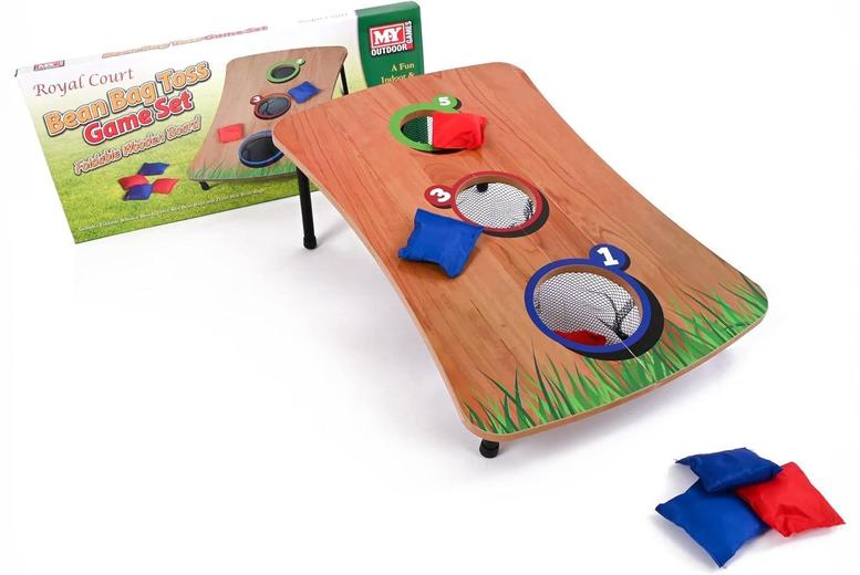 Wooden Bean Bag Toss Game Set for Family Gatherings, Picnics & Outdoor Fun | Wowcher