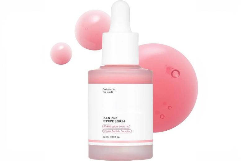Hydrating Pink Peptide Glow Serum with Rose PDRN & Niacinamide – Brightening, Firming Face Serum for All Skin Types (1 or 2 Pack) | Wowcher
