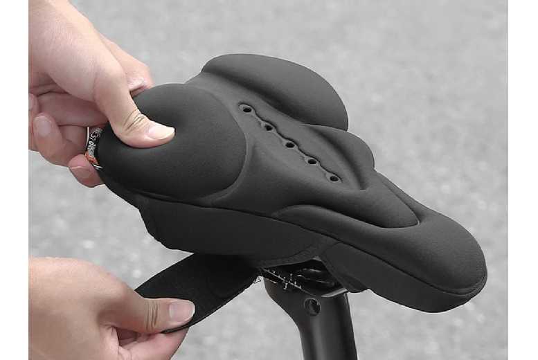 Sponge Bike Saddle Seat Cushion Cover – Breathable Lycra, Ergonomic Fit for Cycling & Spin Class | Wowcher