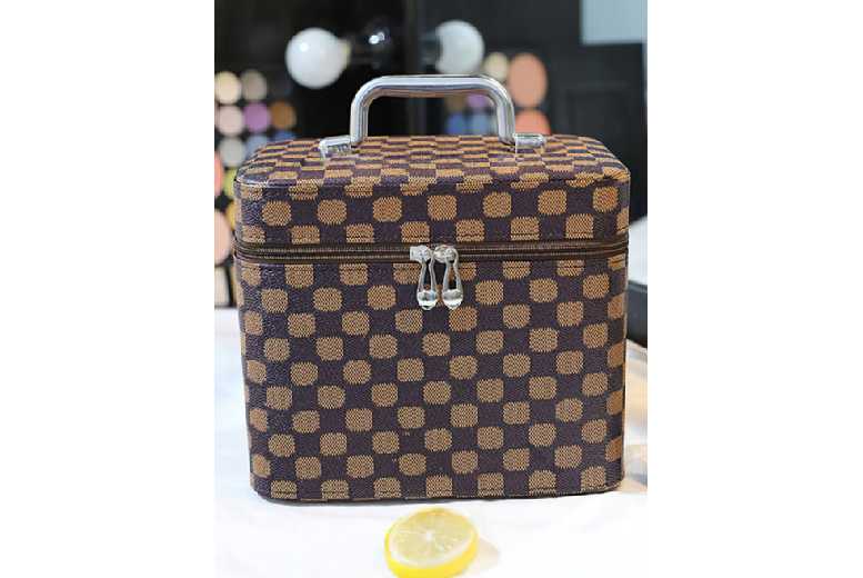 Unisex Brown Stylish & Spacious Cosmetic Organizer with Mirror – 3 Colours | Wowcher