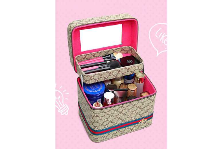 Unisex Purple PU Travel Cosmetic Case with Mirror – 4 Colour Options | Wowcher