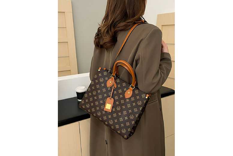 Unisex Blue Luxury Vegan Leather Monogram Tote Bag – Anti-Theft Zip, Crossbody & Shoulder, Large Capacity – 3 Colours | Wowcher Unisex Blue Luxury Vegan Leather Monogram Tote Bag – Anti-Theft Zip, Crossbody & Shoulder, Large Capacity – 3 Colours | Wowcher