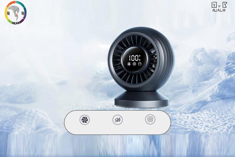 Rechargeable Desktop Fan With Digital Display, 8 Speeds, And Long Battery Life | Wowcher