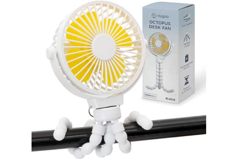 Mini Portable Octopus Desk Fan – 4000mAh Rechargeable, 3 Speeds & 360° Rotatable Airflow | Wowcher
