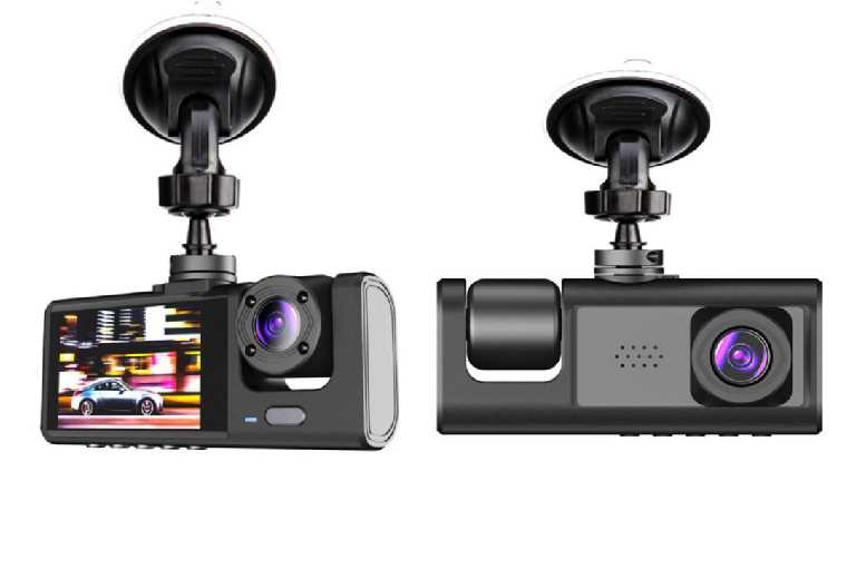 3 Channel Dash Cam Kit with 32GB Card – Front, Rear & Cabin HD Car Camera | Wowcher