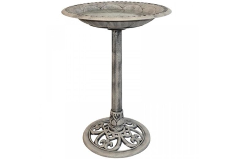 Stone Effect Pedestal Wild Bird Bath Feeder – Weather-Resistant Plastic, Wildlife-Friendly | Wowcher