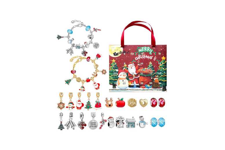 DIY Creative Blind Box Children’s Bracelet Jewelry Set – 24-Grid Christmas Countdown, Ages 5+, Eco-Friendly, Creative Play | Wowcher