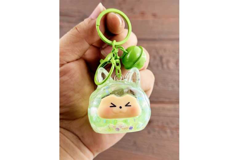 Unisex Black Creative Luminous Quicksand Keychain Doll – Acrylic, Multi-Colour, Portable Accessory | Wowcher