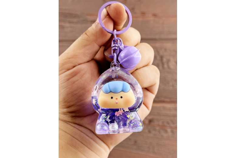 Unisex Black Creative Luminous Quicksand Keychain – Flash Fruit Series, Glitter Bottle, Luminous Accessory | Wowcher