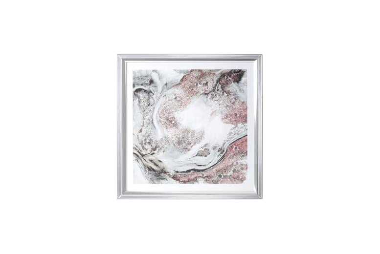 Blush and Grey Marble- Abstract Wall Art, 89cm – Modern Statement Piece | Wowcher