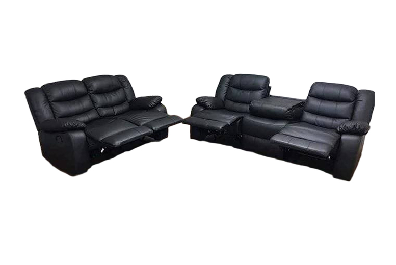 Roma 3+2 Black Leather Recliner Sofa Set – Modern 5-Seater, Manual or Power Options | Wowcher Roma 3+2 Black Leather Recliner Sofa Set – Modern 5-Seater, Manual or Power Options | Wowcher
