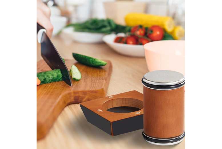 Angle Adjustable Rolling Knife Sharpener – Magnetic Base, Wood & Aluminium, Fast Sharpening | Wowcher