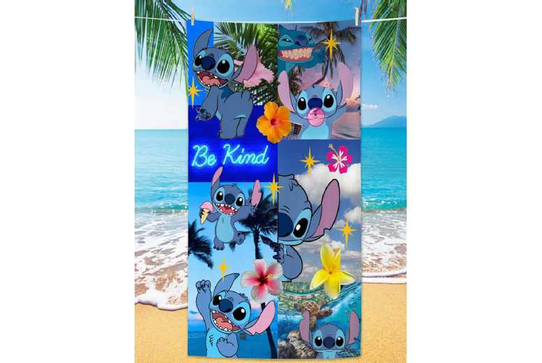 Microfibre Cartoon Stitch Bathroom Towel – Quick-Dry, Large & Soft for Family Bathrooms | Wowcher Microfibre Cartoon Stitch Bathroom Towel – Quick-Dry, Large & Soft for Family Bathrooms | Wowcher