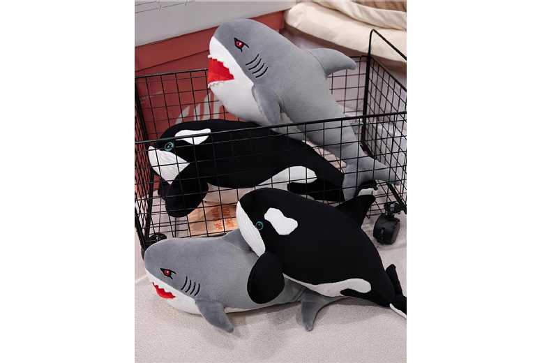 Shark & Orca LED Interactive Plush Toy – Battery-Operated Night Light (Ages 3+) – Soft, Cuddly, Imaginative Play | Wowcher