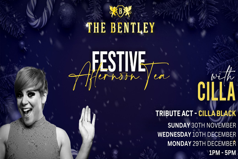 Festive Afternoon Tea with Cilla Black at The Bentley Liverpool – 30th Nov, 10th or 29th Dec 2025 | Wowcher