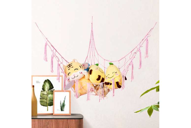 Cotton Rope Triangular Net Storage Hammock – Space-Saving Toy & Sundries Organiser | Wowcher