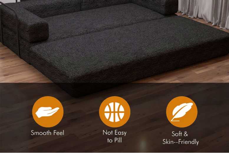 Luxury Sherpa Fabric 2-Seater Convertible Sofa Bed – Modern No-Assembly Design | Wowcher Luxury Sherpa Fabric 2-Seater Convertible Sofa Bed – Modern No-Assembly Design | Wowcher