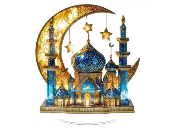 Acrylic Modern Moon Festival Desktop Ornament – 15x15cm Decorative Art for Home & Office | Wowcher