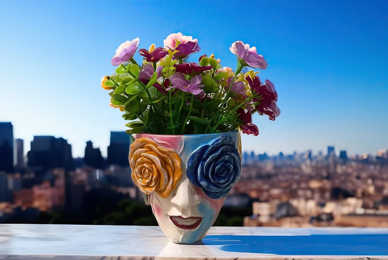 Rose Face Planter – Modern Resin Artistic Home & Garden Decor | Wowcher