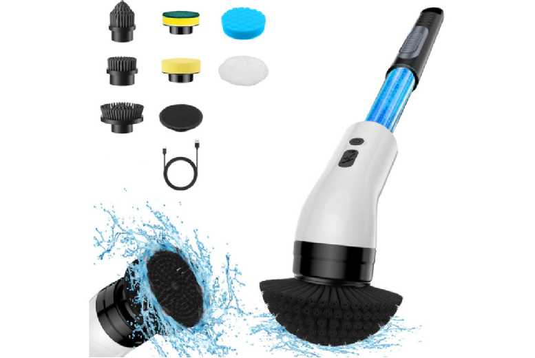 Multi-Function Electric Cleaning Brush – Rechargeable, Waterproof, Fast-Charge, Multi-Surface | Wowcher