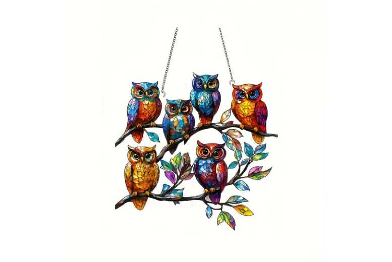 Acrylic Sun Catcher Wall Art – Transparent Geometric Decor, 8x8cm, Modern European Style | Wowcher